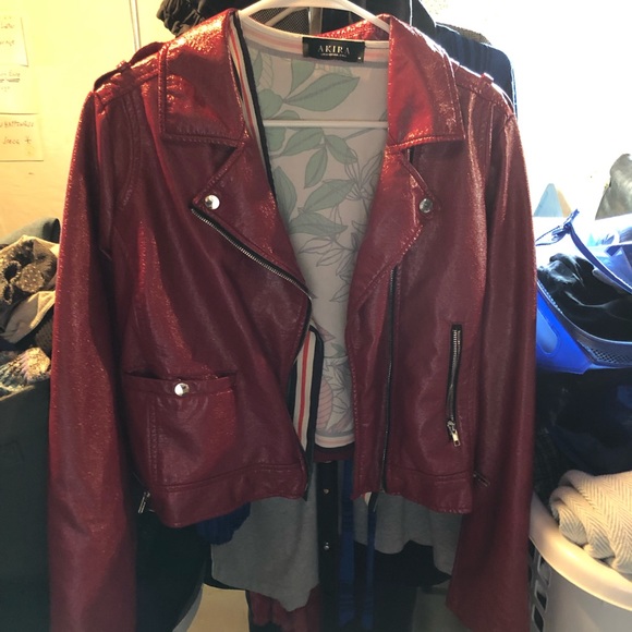 wild fable red leather jacket